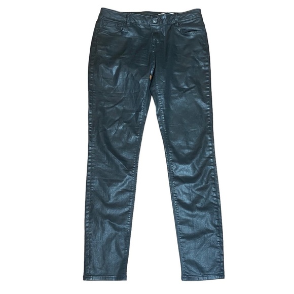 Zara Woman Slim Fit Sheen Coated Jeans - Size 6 - Picture 1 of 5